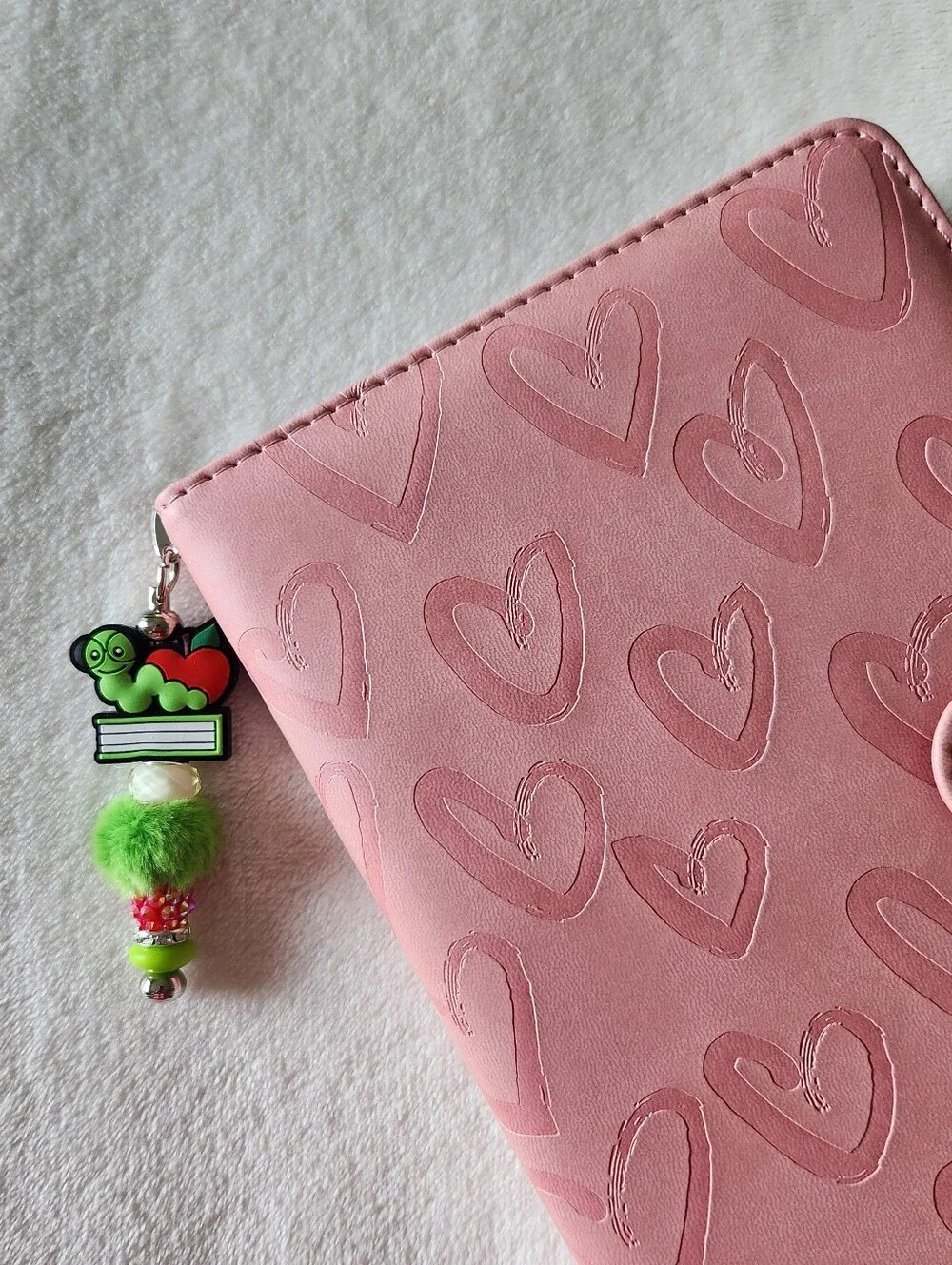 Cute Worm & Apple Book Bookmark